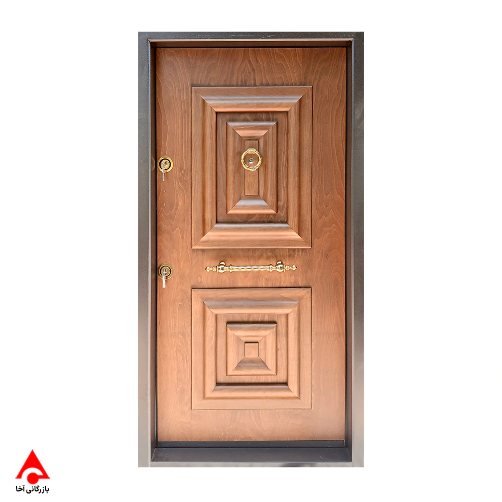 درب ضد سرقت برجسته روکش راش طرح آبنوس