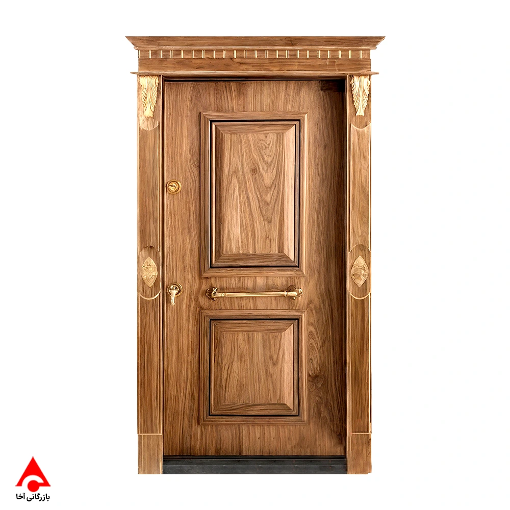 درب ضد سرقت روکش گردو لوکس برجسته