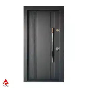 درب ضد سرقت روکش فلزی طرح مدرن خط عمودی