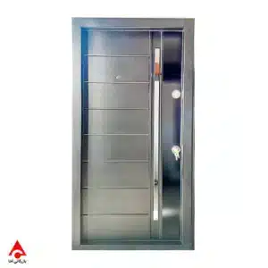 درب ضد سرقت فلزی شیشه خور خط افقی