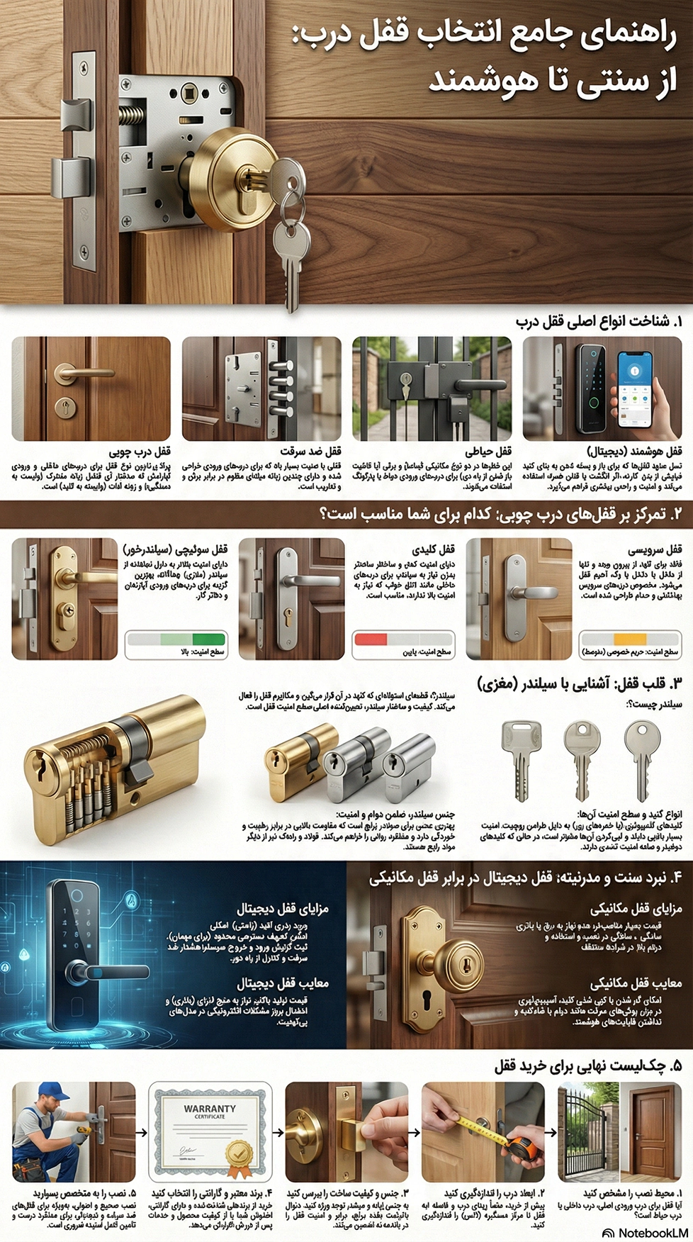 انواع قفل و سیلندر درب