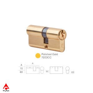 سیلندر سوئیچی 7 سانتی طلایی برند TIK کد 7023CC